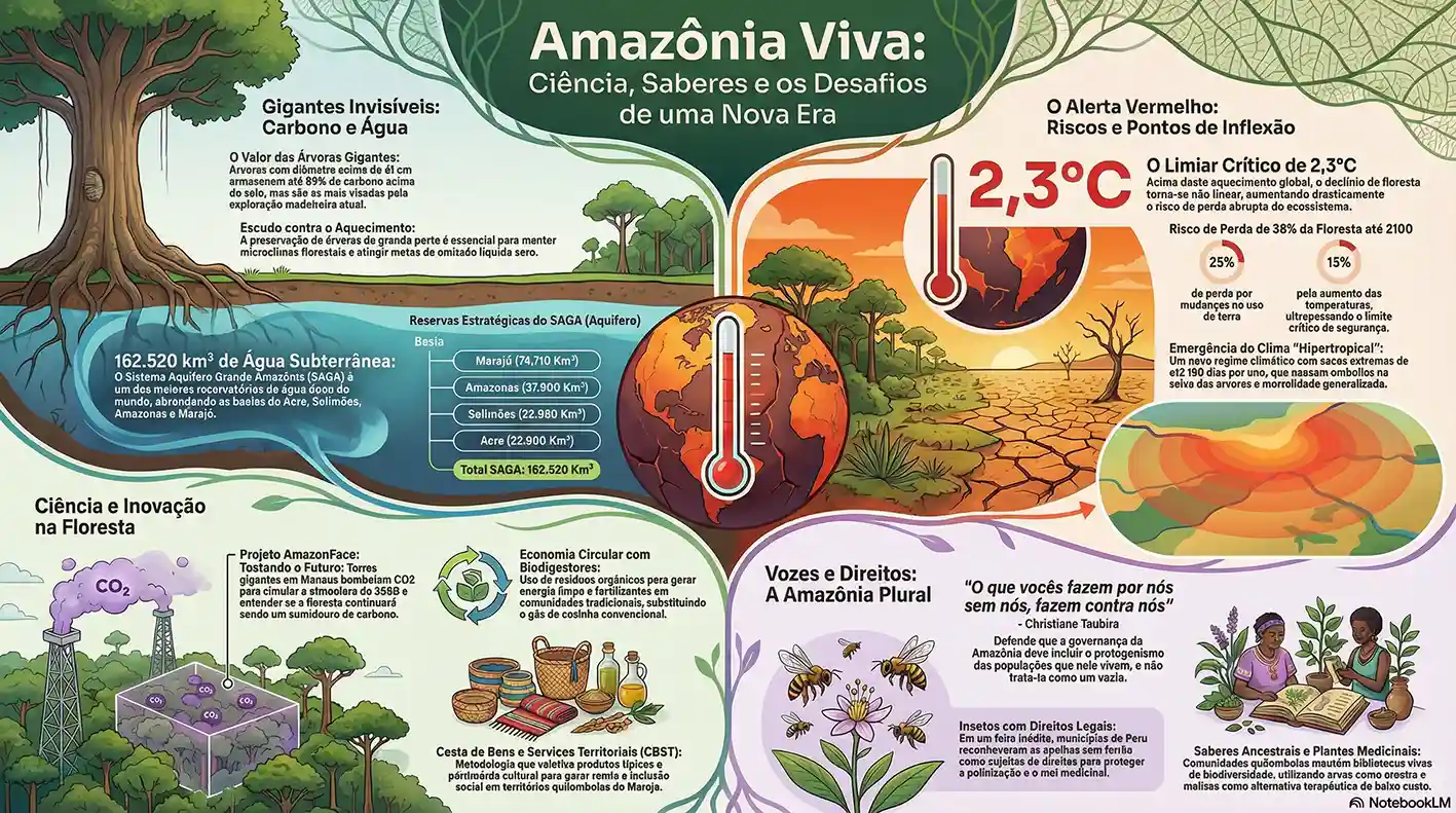 A Amazônia não é vazia. Descubra o aquífero SAGA, os direitos das abelhas e como a ciência e saberes ancestrais se unem para salvar a floresta e o clima
