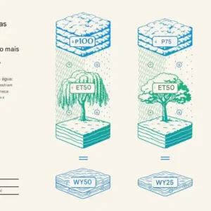 A água na era das mudanças climáticas Desenho esquemático do ciclo