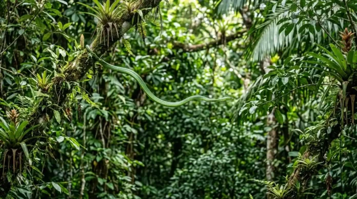 O voo secreto das serpentes da Amazônia Cobra voadora da Amazônia revela segredos de voo para ciência