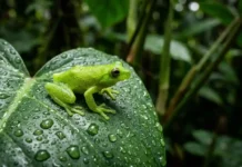 El sapo esmeralda que vivía escondido a diez metros de altura en la Amazonía Uma nova espécie de anfíbio revela segredos da biodiversidade amazônica e alerta para os riscos de extinção precoce