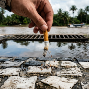 O perigo invisível das bitucas de cigarro que poluem as águas e ameaçam a saúde