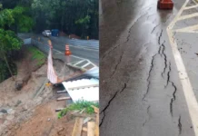 O despertar das águas alaga o litoral paulista sob o impacto das tempestades de Março Divulgação/Defesa Civil de Peruíbe