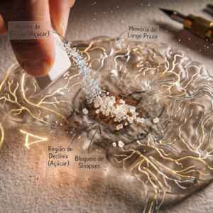 Como a memória de longo prazo é influenciada pelo consumo de açúcar e pelo descanso?