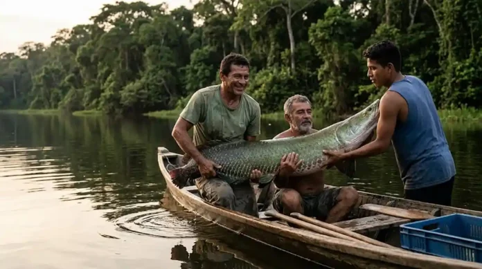 O modelo de pesca sustentável Amazônia que salvou o pirarucu da extinção hoje é referência mundial. Veja como a união entre ciência e saber tradicional gera lucros