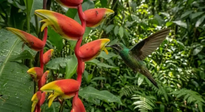 O coração de um beija-flor amazônico pode bater até mil e duzentas vezes por minuto enquanto ele executa uma manobra aérea que desafia as leis da física