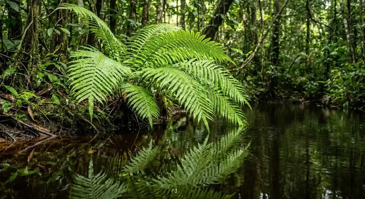Pesquisadores brasileiros descobriram que uma espécie de samambaia gigante, abundante nas margens dos igarapés