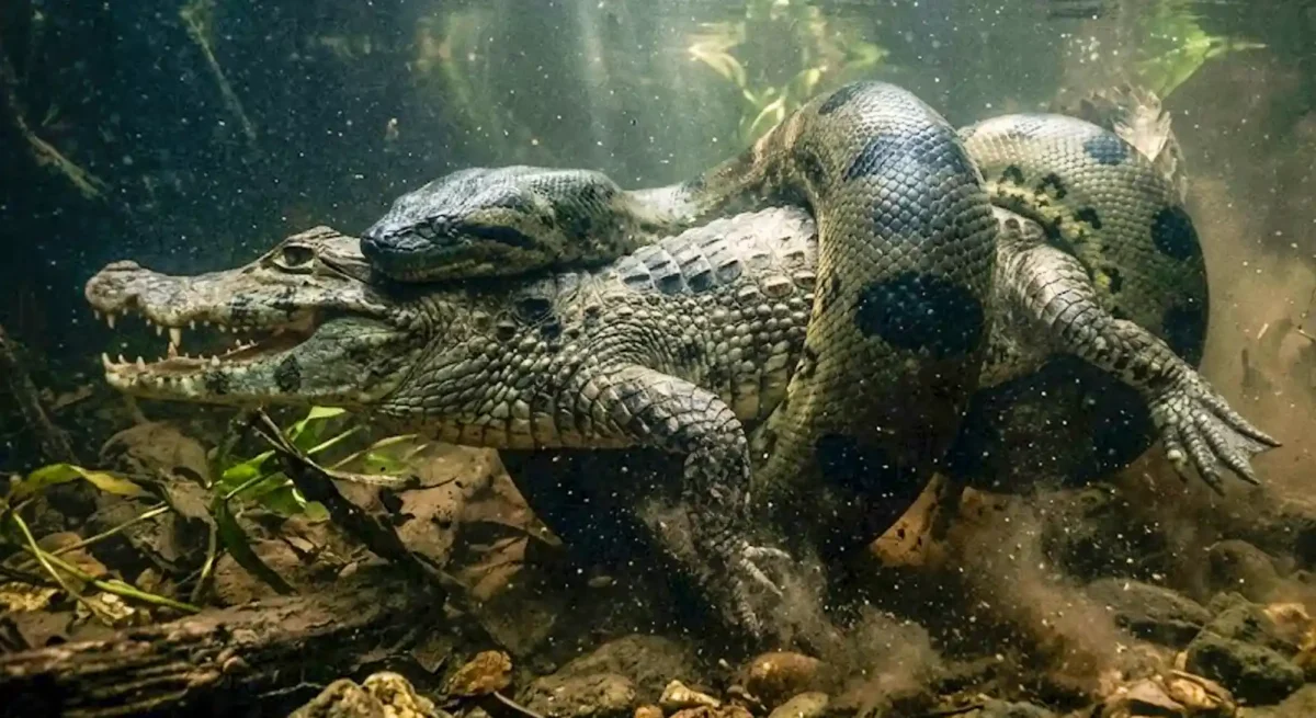 Sucuri Verde predator no Pantanal do Jacare