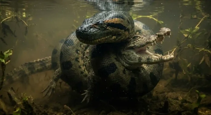 Sucuri-Verde predator no Pantanal do Jacaré
