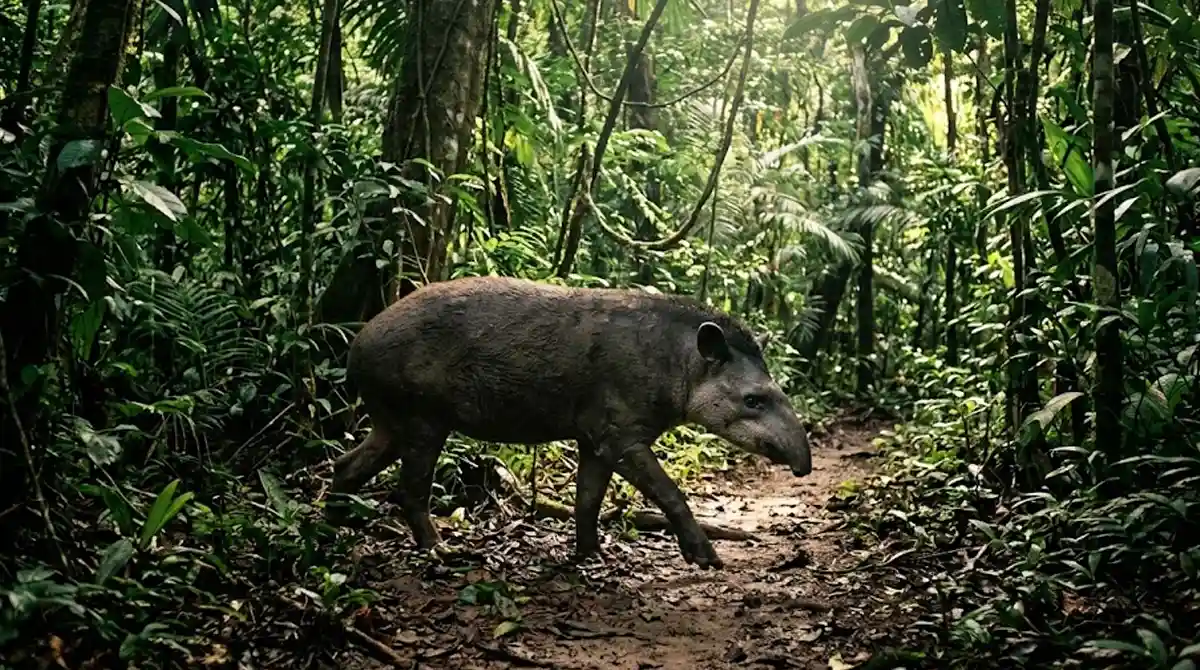 Uma única anta pode carregar e distribuir mais de 10 mil sementes em seu trato digestivo em apenas um dia de caminhada pela mata densa
