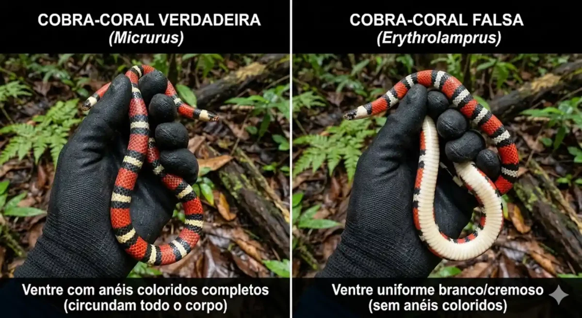 diferença entre as cobras corais