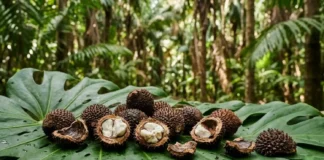A semente da palmeira murumuru e as comunidades amazônicas que transformam a indústria de cosméticos na Europa Nas densas margens dos rios amazônicos, uma palmeira impenetrável, armada com longos espinhos negros, guarda um segredo bioquímico capaz de reconfigurar a bilionária indústria global da beleza. Pesquisadores descobriram que a gordura extraída da semente do murumuru possui uma estrutura molecular incrivelmente semelhante aos lipídios presentes de forma natural na pele humana, conferindo a ela uma capacidade de absorção e reparação celular sem precedentes. Esse fato surpreendente transformou o que antes era apenas uma fonte de alimento local em uma das matérias-primas mais cobiçadas pelos maiores laboratórios da Europa, provando que a verdadeira inovação tecnológica não nasce apenas em ambientes estéreis, mas cai madura do alto das copas da floresta tropical. Para entender essa revolução silenciosa, precisamos observar a biologia da espécie. A astrocaryum murumuru palmeira é uma planta nativa e majestosa que pode atingir até quinze metros de altura. Suas folhas grandes e pinadas oferecem sombra, enquanto seus troncos espinhosos servem como uma fortaleza natural contra predadores de grande porte. Historicamente, as populações tradicionais e os povos indígenas já utilizavam os frutos para alimentação e a palha para a confecção de cestarias e telhados. No entanto, o verdadeiro tesouro biológico reside na pequena amêndoa escondida sob uma casca extremamente dura. Quando prensada a frio, essa semente libera uma manteiga rica, densa e de aroma suave, carregada de ácido láurico, ácido mirístico e ácido oleico, componentes essenciais para a restauração de tecidos danificados. Durante décadas, o mercado internacional dependeu de forma massiva do óleo de palma, também conhecido como azeite de dendê, para garantir a textura e a hidratação em loções, sabonetes e cremes. Essa demanda gerou consequências severas para a biodiversidade em várias partes do mundo, especialmente no sudeste asiático, onde o desmatamento abriu caminho para imensas monoculturas. Neste cenário de urgência ambiental, a ascensão do murumuru substituto palma cosmético representa um respiro vital para o planeta. A extração na Amazônia ocorre de maneira totalmente integrada ao ciclo natural da floresta. Não há necessidade de derrubar uma única árvore para obter o produto, pois os coletores apenas aguardam o amadurecimento e a queda natural dos cachos de frutos no solo, respeitando o tempo da natureza e preservando o habitat de inúmeras espécies animais que também se alimentam da polpa carnosa. O impacto desse modelo produtivo vai muito além da química ou da ecologia, alcançando diretamente a vida das famílias ribeirinhas e extrativistas. A colheita do murumuru fortalece a bioeconomia local ao criar uma cadeia de valor justa e rastreável. Em comunidades espalhadas pelo estado do Pará e do Amazonas, homens e mulheres se organizam em cooperativas estruturadas. O trabalho começa nas primeiras horas da manhã, antes que o calor equatorial se torne opressivo. As famílias caminham pelas trilhas da floresta coletando os cocos caídos. Depois, em galpões comunitários, utilizam ferramentas manuais para quebrar a casca espessa e separar a amêndoa. Esse processo artesanal exige habilidade e paciência, características passadas de geração em geração. Ao transformar a semente em renda, a floresta em pé prova seu valor econômico de maneira incontestável. Para muitas mulheres extrativistas, a comercialização dessa semente significa independência financeira, acesso à educação para seus filhos e uma melhoria direta na qualidade de vida de suas vilas. O dinheiro gerado pela venda justa da amêndoa impede que os moradores locais precisem recorrer a atividades predatórias, como a extração ilegal de madeira ou o arrendamento de terras para pastagem. Cada quilo de semente processada atua como um escudo protetor para a floresta, financiando a permanência e a prosperidade daqueles que são os seus verdadeiros guardiões históricos. Quando essa matéria-prima chega às fábricas modernas, o murumuru manteiga cosmético revela todo o seu potencial técnico. Os engenheiros químicos e formuladores descrevem a substância como um silicone natural de altíssima performance. Diferente de muitos óleos vegetais que deixam uma sensação pegajosa ou pesada, essa manteiga funde instantaneamente ao entrar em contato com o calor do corpo humano. Ela cria um filme protetor invisível que impede a perda de água transepidérmica, mantendo a hidratação trancada nas camadas mais profundas da derme. Para os cabelos, o efeito é igualmente impressionante, pois a afinidade estrutural com a queratina permite que os fios ressecados e quebradiços recuperem sua elasticidade e brilho em poucas aplicações, substituindo compostos sintéticos derivados de petróleo por uma alternativa limpa e renovável. O interesse global por ingredientes limpos e sustentáveis impulsionou marcas europeias de alto padrão a reformularem por completo suas linhas de produtos mais famosas. Onde antes se lia óleo de palma ou derivados sintéticos nos rótulos, agora consumidores em Paris, Londres e Berlim encontram o nome dessa espécie amazônica em destaque. As embalagens contam a história da origem do produto, conectando o comprador urbano à realidade da floresta tropical. Essa transparência atende a uma demanda crescente de um público que não busca apenas resultados estéticos, mas também ética ambiental e responsabilidade social em suas escolhas de consumo diárias. A ciência botânica continua a investigar outras propriedades medicinais e terapêuticas da planta. Estudos recentes sugerem que os compostos antioxidantes presentes na semente também possuem propriedades anti-inflamatórias poderosas, capazes de acalmar condições severas da pele, como psoríase e eczema. Além disso, a casca e os resíduos fibrosos que sobram da extração do óleo não são descartados. Eles se transformam em adubo orgânico de alta qualidade ou biomassa para geração de energia nas próprias comunidades rurais, criando um sistema de economia circular perfeito onde absolutamente nada é desperdiçado e tudo retorna ao solo ou gera utilidade prática. Com o aumento constante da demanda, o grande desafio das próximas décadas será escalar essa produção de forma consciente, sem repetir os erros históricos de exploração que marcaram outros ciclos econômicos na região. Governos, organizações não governamentais e a iniciativa privada precisam colaborar para fortalecer as cooperativas locais, fornecer tecnologia adequada para otimizar o processamento dentro da própria floresta e garantir que a maior parte do lucro permaneça com as populações produtoras. O modelo de negócios em torno desta palmeira demonstra que é possível alinhar preservação da biodiversidade com o avanço industrial de alta tecnologia. A jornada dessa amêndoa milagrosa prova de forma inequívoca que o maior patrimônio do Brasil não está na terra nua, mas na exuberância complexa de sua biodiversidade viva e preservada. A cada produto que escolhemos levar para dentro de nossas casas, temos a oportunidade única de votar no tipo de futuro que desejamos construir para o planeta. Que a próxima leitura do rótulo do seu creme favorito seja o primeiro passo para apoiar as comunidades que mantêm o coração verde da Terra pulsando de vida e esperança. BOX: A Química da Beleza Natural | O perfil lipídico da manteiga de murumuru é um fenômeno botânico surpreendente. Composta por quase cinquenta por cento de ácido láurico e concentrações elevadas de vitamina A, ela atua na reestruturação celular profunda sem obstruir os poros. Essa configuração molecular permite que os nutrientes penetrem facilmente na pele e no eixo capilar, garantindo uma proteção prolongada contra danos externos ambientais. A imensa floresta oferece a farmácia perfeita, cuidadosamente embalada em uma casca protetora quase impenetrável.