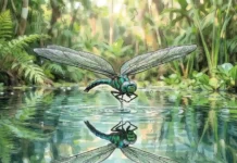 La libélula, el cazador que la ingeniería intenta copiar Como a biomecânica de voo da libelinha e sua visão de 360 graus transformam o pequeno inseto no maior caçador da Amazônia