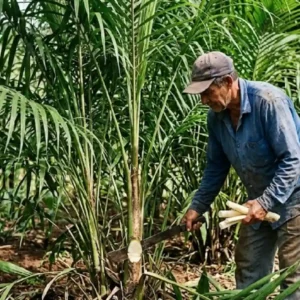 O palmito-pupunha oferece uma solução agroecológica sustentável através da colheita que permite o rebroto rápido da planta na Mata Atlântica