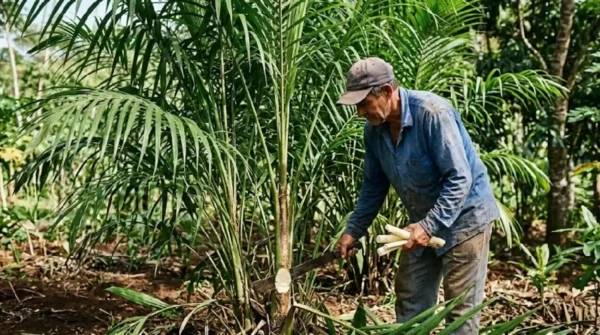 El palmito de pupunha rebrota tras la cosecha y alivia la presión sobre la juçara
