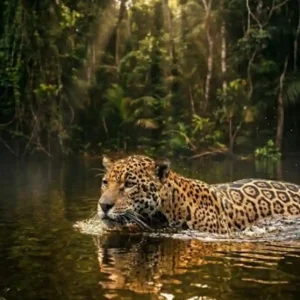 Como a majestosa onça pintada domina os rios da Amazônia e utiliza habilidades aquáticas únicas para caçar jacarés imensos