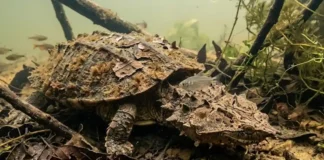 O segredo da camuflagem da tartaruga matamata e como ela aspira peixes inteiros no fundo dos rios da Amazônia