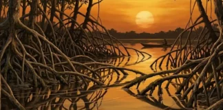 Os exuberantes manguezais da costa paraense funcionam como berçários vitais para caranguejos e peixes protegendo comunidades contra tempestades