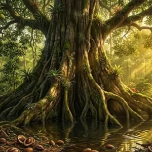 A andiroba Carapa guianensis fornece óleo medicinal anti-inflamatório e árvores antigas garantem colheitas fartas na floresta amazônica