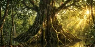 A andiroba Carapa guianensis fornece óleo medicinal anti-inflamatório e árvores antigas garantem colheitas fartas na floresta amazônica