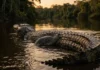 O poder da cauda do jacaré-açu e como o manejo sustentável de grandes répteis protege as comunidades ribeirinhas na Amazônia