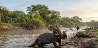 O retorno triunfal da lontra-gigante que está transformando a natureza na Argentina
