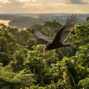 Como o urubu de cabeça vermelha utiliza seu olfato único para limpar a floresta amazônica e garantir a saúde do ecossistema