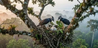 Como o gavião real desafia as leis da física com ninhos de uma tonelada no topo das árvores amazônicas