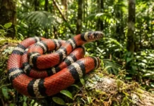 Como o mimetismo batesiano da falsa coral protege a biodiversidade nas matas de terra firme da nossa vasta Amazônia