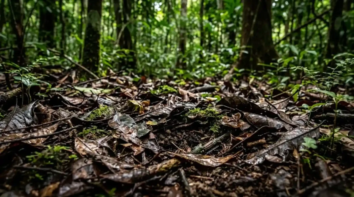 O avanço silencioso do maruim e como o mosquito quase invisível está mudando a rotina no Brasil 1 Solo florestal com serapilheira úmida, local típico de reprodução das larvas de maruim