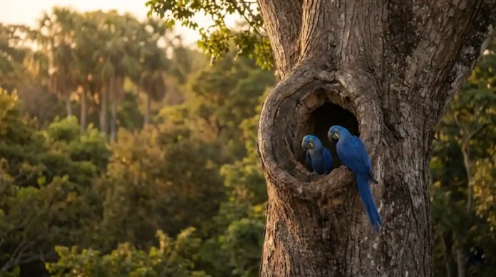 O drama habitacional que ameaça a sobrevivência da arara-azul
