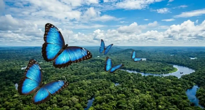 borboleta Morpho é um dos insetos mais emblemáticos e visualmente impressionantes do mundo, e a sua imagem está intrinsecamente ligada à Floresta Amazônica borboleta Morpho é um dos insetos mais emblemáticos e visualmente impressionantes do mundo, e a sua imagem está intrinsecamente ligada à Floresta Amazônica