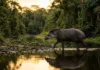 O maior mamífero da América do Sul semeia silenciosamente a grandiosa floresta amazônica durante suas caminhadas crepusculares solitárias O maior mamífero da América do Sul semeia silenciosamente a grandiosa floresta amazônica durante suas caminhadas crepusculares solitárias