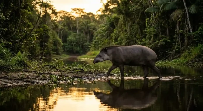 O maior mamífero da América do Sul semeia silenciosamente a grandiosa floresta amazônica durante suas caminhadas crepusculares solitárias