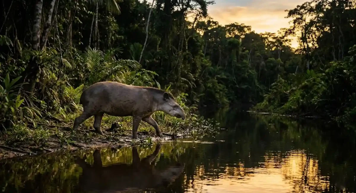 O maior mamífero da América do Sul semeia silenciosamente a grandiosa floresta amazônica durante suas caminhadas crepusculares solitárias