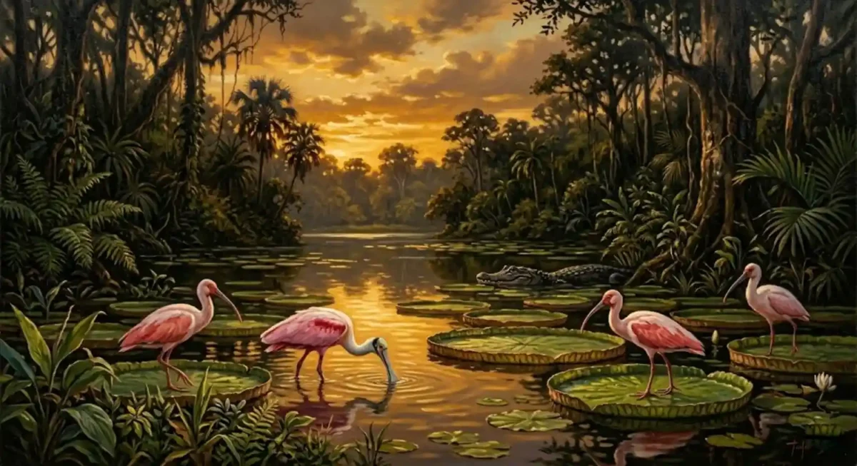 O jacaré-açu, o maior predador das águas amazônicas, necessita consumir proporcionalmente muito menos alimento do que um mamífero de peso equivalente para sobreviver e prosperar. A ciência reconhece que, devido ao seu metabolismo ectotérmico eficiente, este réptil colossal pode passar longos períodos sem se alimentar após uma grande refeição, o que torna seu impacto nos estoques pesqueiros algo surpreendentemente estratégico e regulador, ao invés de simplesmente devastador. Essa característica biológica fundamental é o ponto de partida para compreendermos a complexa e indispensável função que o jacaré-açu exerce na manutenção da saúde dos ecossistemas fluviais e lacustres da maior bacia hidrográfica do planeta, onde sua presença é sinônimo de equilíbrio.Alcançando dimensões impressionantes que podem superar os cinco metros de comprimento nos machos adultos, a espécie Melanosuchus niger ecologia e comportamento demonstram que ela não é apenas uma consumidora de recursos, mas uma verdadeira força estruturadora do ambiente. Ao ocupar o topo da pirâmide trófica nos rios e lagos de várzea, o jacaré-açu atua como um sentinela silencioso. Seus hábitos de caça, muitas vezes crepusculares ou noturnos, visam uma ampla variedade de presas, incluindo peixes, tartarugas, aves aquáticas e até mesmo pequenos mamíferos terrestres que se aproximam da margem. No entanto, é sua interação contínua com as populações de peixes que revela sua faceta mais crucial para a sustentabilidade do bioma.A complexidade da jacaré-açu cadeia alimentar é tal que sua função principal não é a erradicação de espécies, mas a regulação sutil e constante. Estudos indicam que predadores de topo tendem a selecionar indivíduos mais lentos, doentes, velhos ou geneticamente menos aptos dentro das populações de presas. No caso dos peixes, essa pressão seletiva exercida pelo jacaré-açu ajuda a manter os cardumes saudáveis e vigorosos, prevenindo a propagação de doenças e incentivando a reprodução dos indivíduos mais fortes. Sem essa intervenção reguladora, espécies dominantes de peixes carnívoros ou onívoros, como certas piranhas ou grandes bagres, poderiam proliferar descontroladamente, consumindo excessivamente os recursos e levando outras espécies menores ao declínio.A influência positiva desse réptil se estende para além da predação direta, impactando a própria estrutura física do habitat. Durante a estação seca, quando os níveis dos rios baixam drasticamente, jacarés-açu adultos frequentemente escavam ou aprofundam canais e buracos no leito dos lagos e igapós. Essas "piscinas" profundas e permanentes tornam-se refúgios vitais para inúmeras espécies de peixes, tartarugas e invertebrados aquáticos que, de outra forma, ficariam presos em poças rasas e secariam. Ao garantir a sobrevivência dessas populações durante os meses difíceis, o jacaré-açu atua como um engenheiro do ecossistema, facilitando a rápida recolonização dos ambientes alagados quando as chuvas retornam. É uma demonstração clara de como a presença de um único predador pode sustentar a vida em múltiplos níveis.O comportamento territorial dos grandes machos também desempenha um papel organizador surpreendente nos rios. Ao defenderem extensas áreas contra rivais e outros predadores de médio porte, como jacarés-coroa ou jacaretingas menores, os jacarés-açu criam zonas de relativa estabilidade. Essa dinâmica territorial pode, indiretamente, beneficiar certas espécies de peixes que encontram nesses territórios protegidos, onde a densidade de outros predadores menores é mantida sob controle, locais mais seguros para a alimentação e reprodução. O jacaré-açu predador regulador funciona, portanto, como uma peça-chave que orquestra a distribuição e a abundância de muitas outras formas de vida aquática, garantindo que nenhuma espécie domine excessivamente as outras.As consequências da ausência desse gigante são visíveis e preocupantes em áreas onde a caça histórica ou a degradação do habitat reduziram drasticamente suas populações. Sem o controle exercido pelo jacaré-açu, o equilíbrio da cadeia trófica aquática é rompido, frequentemente resultando em um fenômeno conhecido como cascata trófica. Espécies intermediárias de predadores, antes controladas, podem explodir em número, devastando populações de herbívoros e alterando a composição da vegetação aquática e a clareza da água. A complexidade do ecossistema diminui, tornando-o mais vulnerável a perturbações externas. A restauração das populações de jacaré-açu é, portanto, não apenas uma meta de conservação da espécie, mas uma estratégia essencial para a recuperação da saúde geral dos rios e lagos amazônicos.A reprodução do jacaré-açu é outro momento em que sua conexão com o ambiente se fortalece. As fêmeas constroem grandes ninhos de vegetação em decomposição e lama nas margens alagadas, onde depositam seus ovos. O calor gerado pela decomposição é vital para a incubação. Durante esse período, as fêmeas protegem ferozmente seus ninhos contra predadores como quatis, lagartos teiús e certas aves. Após o nascimento, os filhotes, embora vulneráveis, representam um pulso sazonal de biomassa que entra na cadeia alimentar, sustentando outras espécies de aves, peixes maiores e mamíferos carnívoros, fechando um ciclo vital que alimenta a floresta e as águas.Observar a majestade de um jacaré-açu adulto deslizando silenciosamente pelas águas escuras da Amazônia é testemunhar uma história evolutiva de milhões de anos de adaptação e coexistência. Sua presença não deve ser vista com temor simplista, mas com o respeito devido a um componente vital de um sistema complexo e interdependente. A valorização da vida silvestre e a compreensão de seus papéis ecológicos são fundamentais para garantir que as gerações futuras também possam se maravilhar com a grandiosidade e a eficiência com que a natureza orquestra a vida em cada canto da maior floresta tropical do mundo. Proteger o jacaré-açu é, em última análise, proteger a integridade e a resiliência de toda a bacia amazônica.Reconhecer a importância crucial desse predador regulador nos convida a refletir sobre como cada criatura, por mais imponente ou temida que pareça, desempenha um papel insubstituível na teia da vida, onde a ausência de uma única peça pode desestabilizar todo o conjunto.BOX LATERAL: Guardião do Território | Jacarés-açu adultos são extremamente territoriais. Estudos indicam que um grande macho pode patrulhar e defender uma vasta área de rio ou lago durante anos. Esse comportamento não apenas assegura seu acesso aos recursos, mas também regula a densidade populacional da espécie na região. Estruturando assim o ecossistema e impactando indiretamente a distribuição de outras espécies aquáticas.