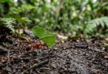 Las hormigas cortadoras y el hongo que cultivan hace millones de años A formiga-cortadeira não ingere as folhas que corta com tanto esmero nas copas das árvores ou no sub-bosque da floresta tropical. Ao contrário do que a crença popular sugere, essa laboriosa espécie Atta colombica biologia utiliza a biomassa vegetal não como alimento direto, mas como substrato para cultivar seu verdadeiro e único alimento, um fungo específico que a ciência reconhece como indispensável para a sobrevivência da colônia. Esse fato biológico surpreendente revela uma das relações de mutualismo mais complexas e antigas do planeta, onde formiga e fungo tornaram-se parceiros evolutivos tão dependentes que nenhum dos dois consegue prosperar sem a presença do outro. O fungo simbionte do gênero Leucoagaricus é cultivado em câmaras especiais dentro do formigueiro, longe da luz e sob condições controladas de temperatura e umidade. Após transportarem os pedaços de folhas para o interior do ninho, outras castas de formigas assumem o processo de beneficiamento do material, mastigando as folhas até formar uma pasta úmida que é misturada às suas próprias fezes e enzimas digestivas. Esse composto é, então, depositado nas câmaras de cultivo, servindo de base para o crescimento do micélio do fungo. O fungo, por sua vez, decompõe a celulose e outros compostos complexos das plantas que as formigas não conseguem digerir, produzindo estruturas ricas em nutrientes que servem de alimento para toda a colônia. As formigas-cortadeiras, portanto, funcionam como verdadeiras formigas cultivadoras fungo, desempenhando o papel de agricultoras em um sistema altamente especializado que precede a agricultura humana em milhões de anos. A eficiência desse sistema depende de um rigoroso controle de qualidade, onde as formigas monitoram constantemente a saúde do jardim de fungos. Estudos indicam que, se uma determinada espécie de planta contiver substâncias tóxicas ao fungo, as formigas rapidamente detectam a reação negativa do simbionte e interrompem imediatamente a coleta daquela vegetação específica, demonstrando uma capacidade de aprendizado e resposta coletiva impressionante. Essa interação sofisticada exige uma organização social complexa, onde a colônia opera como um superorganismo. No interior do ninho, o sistema de castas é rigorosamente definido pelo tamanho e função das formigas. As jardineiras, as menores da colônia, cuidam delicadamente do fungo, limpando-o e removendo parasitas ou contaminantes com suas mandíbulas minúsculas. Elas também têm a função de picotar ainda mais o material vegetal trazido pelas cortadeiras, preparando-o para a incorporação ao jardim. Sem esse cuidado constante e especializado, o fungo cultivado pelas formigas-cortadeiras seria rapidamente dominado por outras espécies de fungos competidores e bactérias oportunistas. As operatórias de tamanho intermediário, por sua vez, são responsáveis pelo corte e transporte das folhas, uma tarefa que exige força e coordenação. Elas formam extensas trilhas de forrageamento, muitas vezes estendendo-se por dezenas de metros a partir da entrada principal do ninho, transportando fragmentos que podem pesar várias vezes o seu próprio peso. A coordenação e comunicação entre essas formigas são fundamentais para a eficiência da coleta, utilizando trilhas de feromônios para guiar as companheiras até as fontes de vegetação mais adequadas. Para defender esse complexo sistema de produção de alimento contra predadores e invasores, a colônia conta com as castas de soldados, as maiores e mais agressivas formigas do formigueiro. Dotados de mandíbulas poderosas e uma musculatura robusta na cabeça, os soldados patrulham as trilhas de forrageamento e as entradas do ninho, prontos para combater qualquer ameaça, desde aranhas e outros insetos até pequenos vertebrados. Essa divisão do trabalho altamente especializada assegura a integridade e a continuidade do processo de cultivo, fundamental para a estabilidade do superorganismo. A ciência reconhece que a relação entre a formiga-cortadeira fungo Leucoagaricus é tão íntima que o simbionte perdeu a capacidade de produzir esporos sexuais, dependendo exclusivamente das formigas para sua propagação. Quando uma nova rainha parte para fundar um novo ninho, ela leva consigo uma pequena porção do micélio do fungo na sua cavidade bucal, garantindo que a nova colônia tenha o jardim de fungos essencial para a sua sobrevivência. Esse processo de transferência vertical assegura a continuidade dessa parceria milenar a cada nova geração de formigas-cortadeiras. O impacto ecológico dessa prática agrícola é significativo para os ecossistemas tropicais. Ao coletarem grandes quantidades de vegetação, as formigas-cortadeiras atuam como importantes herbívoros, influenciando a estrutura e a composição das comunidades vegetais. Além disso, a deposição de material orgânico e nutrientes no interior dos formigueiros e a escavação de túneis e câmaras contribuem para a aeração e fertilização do solo, promovendo a ciclagem de nutrientes e beneficiando o crescimento de outras plantas. A atuação desse superorganismo é, portanto, um fator chave na dinâmica e saúde da floresta amazônica. Compreender a complexidade da interação entre as formigas-cortadeiras e seu fungo exclusivo nos permite vislumbrar a sofisticação das soluções evolutivas que moldam a biodiversidade tropical. O estudo dessa relação mutualística consolidada reforça a importância da preservação de todos os componentes de um ecossistema, pois mesmo as menores e aparentemente mais simples interações podem desempenhar papéis fundamentais na manutenção do equilíbrio e da resiliência da floresta, demonstrando que a cooperação e a interdependência são estratégias de sobrevivência tão poderosas quanto a competição. Essa extraordinária parceria nos convida a refletir sobre a intrincada teia da vida, onde a sobrevivência de um superorganismo depende, em última análise, do cultivo cuidadoso e da proteção vigilante de um companheiro microscópico. BOX LATERAL: Engenharia de Solo | A atividade das formigas-cortadeiras estende-se além do cultivo do fungo, impactando a estrutura do solo. Estudos indicam que a escavação de seus extensos ninhos, que podem cobrir dezenas de metros quadrados, promove a aeração e a drenagem do solo. Além disso, o transporte e depósito de material vegetal em decomposição nas câmaras profundas do formigueiro enriquecem o solo com nutrientes, fertilizando-o de forma natural.