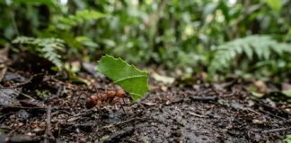 As formigas-cortadeiras e seu fungo exclusivo formam uma extraordinária parceria de cultivo na floresta amazônica A formiga-cortadeira não ingere as folhas que corta com tanto esmero nas copas das árvores ou no sub-bosque da floresta tropical. Ao contrário do que a crença popular sugere, essa laboriosa espécie Atta colombica biologia utiliza a biomassa vegetal não como alimento direto, mas como substrato para cultivar seu verdadeiro e único alimento, um fungo específico que a ciência reconhece como indispensável para a sobrevivência da colônia. Esse fato biológico surpreendente revela uma das relações de mutualismo mais complexas e antigas do planeta, onde formiga e fungo tornaram-se parceiros evolutivos tão dependentes que nenhum dos dois consegue prosperar sem a presença do outro. O fungo simbionte do gênero Leucoagaricus é cultivado em câmaras especiais dentro do formigueiro, longe da luz e sob condições controladas de temperatura e umidade. Após transportarem os pedaços de folhas para o interior do ninho, outras castas de formigas assumem o processo de beneficiamento do material, mastigando as folhas até formar uma pasta úmida que é misturada às suas próprias fezes e enzimas digestivas. Esse composto é, então, depositado nas câmaras de cultivo, servindo de base para o crescimento do micélio do fungo. O fungo, por sua vez, decompõe a celulose e outros compostos complexos das plantas que as formigas não conseguem digerir, produzindo estruturas ricas em nutrientes que servem de alimento para toda a colônia. As formigas-cortadeiras, portanto, funcionam como verdadeiras formigas cultivadoras fungo, desempenhando o papel de agricultoras em um sistema altamente especializado que precede a agricultura humana em milhões de anos. A eficiência desse sistema depende de um rigoroso controle de qualidade, onde as formigas monitoram constantemente a saúde do jardim de fungos. Estudos indicam que, se uma determinada espécie de planta contiver substâncias tóxicas ao fungo, as formigas rapidamente detectam a reação negativa do simbionte e interrompem imediatamente a coleta daquela vegetação específica, demonstrando uma capacidade de aprendizado e resposta coletiva impressionante. Essa interação sofisticada exige uma organização social complexa, onde a colônia opera como um superorganismo. No interior do ninho, o sistema de castas é rigorosamente definido pelo tamanho e função das formigas. As jardineiras, as menores da colônia, cuidam delicadamente do fungo, limpando-o e removendo parasitas ou contaminantes com suas mandíbulas minúsculas. Elas também têm a função de picotar ainda mais o material vegetal trazido pelas cortadeiras, preparando-o para a incorporação ao jardim. Sem esse cuidado constante e especializado, o fungo cultivado pelas formigas-cortadeiras seria rapidamente dominado por outras espécies de fungos competidores e bactérias oportunistas. As operatórias de tamanho intermediário, por sua vez, são responsáveis pelo corte e transporte das folhas, uma tarefa que exige força e coordenação. Elas formam extensas trilhas de forrageamento, muitas vezes estendendo-se por dezenas de metros a partir da entrada principal do ninho, transportando fragmentos que podem pesar várias vezes o seu próprio peso. A coordenação e comunicação entre essas formigas são fundamentais para a eficiência da coleta, utilizando trilhas de feromônios para guiar as companheiras até as fontes de vegetação mais adequadas. Para defender esse complexo sistema de produção de alimento contra predadores e invasores, a colônia conta com as castas de soldados, as maiores e mais agressivas formigas do formigueiro. Dotados de mandíbulas poderosas e uma musculatura robusta na cabeça, os soldados patrulham as trilhas de forrageamento e as entradas do ninho, prontos para combater qualquer ameaça, desde aranhas e outros insetos até pequenos vertebrados. Essa divisão do trabalho altamente especializada assegura a integridade e a continuidade do processo de cultivo, fundamental para a estabilidade do superorganismo. A ciência reconhece que a relação entre a formiga-cortadeira fungo Leucoagaricus é tão íntima que o simbionte perdeu a capacidade de produzir esporos sexuais, dependendo exclusivamente das formigas para sua propagação. Quando uma nova rainha parte para fundar um novo ninho, ela leva consigo uma pequena porção do micélio do fungo na sua cavidade bucal, garantindo que a nova colônia tenha o jardim de fungos essencial para a sua sobrevivência. Esse processo de transferência vertical assegura a continuidade dessa parceria milenar a cada nova geração de formigas-cortadeiras. O impacto ecológico dessa prática agrícola é significativo para os ecossistemas tropicais. Ao coletarem grandes quantidades de vegetação, as formigas-cortadeiras atuam como importantes herbívoros, influenciando a estrutura e a composição das comunidades vegetais. Além disso, a deposição de material orgânico e nutrientes no interior dos formigueiros e a escavação de túneis e câmaras contribuem para a aeração e fertilização do solo, promovendo a ciclagem de nutrientes e beneficiando o crescimento de outras plantas. A atuação desse superorganismo é, portanto, um fator chave na dinâmica e saúde da floresta amazônica. Compreender a complexidade da interação entre as formigas-cortadeiras e seu fungo exclusivo nos permite vislumbrar a sofisticação das soluções evolutivas que moldam a biodiversidade tropical. O estudo dessa relação mutualística consolidada reforça a importância da preservação de todos os componentes de um ecossistema, pois mesmo as menores e aparentemente mais simples interações podem desempenhar papéis fundamentais na manutenção do equilíbrio e da resiliência da floresta, demonstrando que a cooperação e a interdependência são estratégias de sobrevivência tão poderosas quanto a competição. Essa extraordinária parceria nos convida a refletir sobre a intrincada teia da vida, onde a sobrevivência de um superorganismo depende, em última análise, do cultivo cuidadoso e da proteção vigilante de um companheiro microscópico. BOX LATERAL: Engenharia de Solo | A atividade das formigas-cortadeiras estende-se além do cultivo do fungo, impactando a estrutura do solo. Estudos indicam que a escavação de seus extensos ninhos, que podem cobrir dezenas de metros quadrados, promove a aeração e a drenagem do solo. Além disso, o transporte e depósito de material vegetal em decomposição nas câmaras profundas do formigueiro enriquecem o solo com nutrientes, fertilizando-o de forma natural.