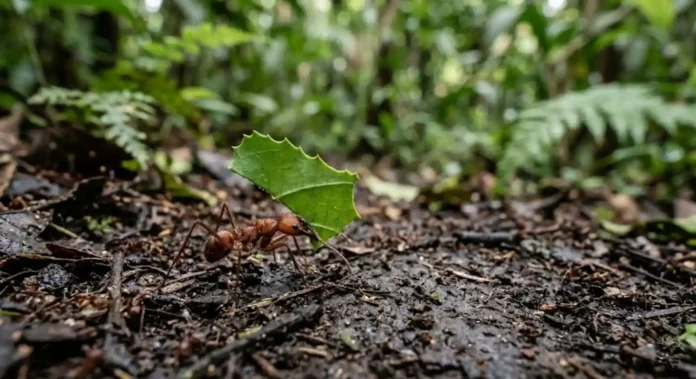 A formiga-cortadeira não ingere as folhas que corta com tanto esmero nas copas das árvores ou no sub-bosque da floresta tropical. Ao contrário do que a crença popular sugere, essa laboriosa espécie Atta colombica biologia utiliza a biomassa vegetal não como alimento direto, mas como substrato para cultivar seu verdadeiro e único alimento, um fungo específico que a ciência reconhece como indispensável para a sobrevivência da colônia. Esse fato biológico surpreendente revela uma das relações de mutualismo mais complexas e antigas do planeta, onde formiga e fungo tornaram-se parceiros evolutivos tão dependentes que nenhum dos dois consegue prosperar sem a presença do outro. O fungo simbionte do gênero Leucoagaricus é cultivado em câmaras especiais dentro do formigueiro, longe da luz e sob condições controladas de temperatura e umidade. Após transportarem os pedaços de folhas para o interior do ninho, outras castas de formigas assumem o processo de beneficiamento do material, mastigando as folhas até formar uma pasta úmida que é misturada às suas próprias fezes e enzimas digestivas. Esse composto é, então, depositado nas câmaras de cultivo, servindo de base para o crescimento do micélio do fungo. O fungo, por sua vez, decompõe a celulose e outros compostos complexos das plantas que as formigas não conseguem digerir, produzindo estruturas ricas em nutrientes que servem de alimento para toda a colônia. As formigas-cortadeiras, portanto, funcionam como verdadeiras formigas cultivadoras fungo, desempenhando o papel de agricultoras em um sistema altamente especializado que precede a agricultura humana em milhões de anos. A eficiência desse sistema depende de um rigoroso controle de qualidade, onde as formigas monitoram constantemente a saúde do jardim de fungos. Estudos indicam que, se uma determinada espécie de planta contiver substâncias tóxicas ao fungo, as formigas rapidamente detectam a reação negativa do simbionte e interrompem imediatamente a coleta daquela vegetação específica, demonstrando uma capacidade de aprendizado e resposta coletiva impressionante. Essa interação sofisticada exige uma organização social complexa, onde a colônia opera como um superorganismo. No interior do ninho, o sistema de castas é rigorosamente definido pelo tamanho e função das formigas. As jardineiras, as menores da colônia, cuidam delicadamente do fungo, limpando-o e removendo parasitas ou contaminantes com suas mandíbulas minúsculas. Elas também têm a função de picotar ainda mais o material vegetal trazido pelas cortadeiras, preparando-o para a incorporação ao jardim. Sem esse cuidado constante e especializado, o fungo cultivado pelas formigas-cortadeiras seria rapidamente dominado por outras espécies de fungos competidores e bactérias oportunistas. As operatórias de tamanho intermediário, por sua vez, são responsáveis pelo corte e transporte das folhas, uma tarefa que exige força e coordenação. Elas formam extensas trilhas de forrageamento, muitas vezes estendendo-se por dezenas de metros a partir da entrada principal do ninho, transportando fragmentos que podem pesar várias vezes o seu próprio peso. A coordenação e comunicação entre essas formigas são fundamentais para a eficiência da coleta, utilizando trilhas de feromônios para guiar as companheiras até as fontes de vegetação mais adequadas. Para defender esse complexo sistema de produção de alimento contra predadores e invasores, a colônia conta com as castas de soldados, as maiores e mais agressivas formigas do formigueiro. Dotados de mandíbulas poderosas e uma musculatura robusta na cabeça, os soldados patrulham as trilhas de forrageamento e as entradas do ninho, prontos para combater qualquer ameaça, desde aranhas e outros insetos até pequenos vertebrados. Essa divisão do trabalho altamente especializada assegura a integridade e a continuidade do processo de cultivo, fundamental para a estabilidade do superorganismo. A ciência reconhece que a relação entre a formiga-cortadeira fungo Leucoagaricus é tão íntima que o simbionte perdeu a capacidade de produzir esporos sexuais, dependendo exclusivamente das formigas para sua propagação. Quando uma nova rainha parte para fundar um novo ninho, ela leva consigo uma pequena porção do micélio do fungo na sua cavidade bucal, garantindo que a nova colônia tenha o jardim de fungos essencial para a sua sobrevivência. Esse processo de transferência vertical assegura a continuidade dessa parceria milenar a cada nova geração de formigas-cortadeiras. O impacto ecológico dessa prática agrícola é significativo para os ecossistemas tropicais. Ao coletarem grandes quantidades de vegetação, as formigas-cortadeiras atuam como importantes herbívoros, influenciando a estrutura e a composição das comunidades vegetais. Além disso, a deposição de material orgânico e nutrientes no interior dos formigueiros e a escavação de túneis e câmaras contribuem para a aeração e fertilização do solo, promovendo a ciclagem de nutrientes e beneficiando o crescimento de outras plantas. A atuação desse superorganismo é, portanto, um fator chave na dinâmica e saúde da floresta amazônica. Compreender a complexidade da interação entre as formigas-cortadeiras e seu fungo exclusivo nos permite vislumbrar a sofisticação das soluções evolutivas que moldam a biodiversidade tropical. O estudo dessa relação mutualística consolidada reforça a importância da preservação de todos os componentes de um ecossistema, pois mesmo as menores e aparentemente mais simples interações podem desempenhar papéis fundamentais na manutenção do equilíbrio e da resiliência da floresta, demonstrando que a cooperação e a interdependência são estratégias de sobrevivência tão poderosas quanto a competição. Essa extraordinária parceria nos convida a refletir sobre a intrincada teia da vida, onde a sobrevivência de um superorganismo depende, em última análise, do cultivo cuidadoso e da proteção vigilante de um companheiro microscópico. BOX LATERAL: Engenharia de Solo | A atividade das formigas-cortadeiras estende-se além do cultivo do fungo, impactando a estrutura do solo. Estudos indicam que a escavação de seus extensos ninhos, que podem cobrir dezenas de metros quadrados, promove a aeração e a drenagem do solo. Além disso, o transporte e depósito de material vegetal em decomposição nas câmaras profundas do formigueiro enriquecem o solo com nutrientes, fertilizando-o de forma natural.