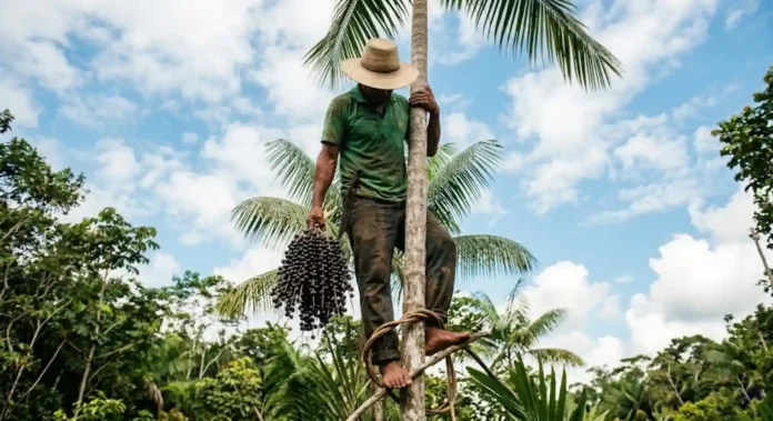 Os apanhadores de açaí desafiam a gravidade nas palmeiras gigantescas para garantir a sustentabilidade da floresta amazônica e a economia local