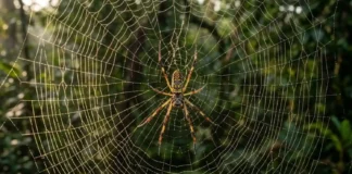 Como a aranha de teia dourada domina a selva amazônica com uma seda que a ciência compara ao kevlar Nas profundezas da floresta amazônica, suspensa entre as árvores centenárias, uma obra-prima da engenharia biológica brilha sob a luz filtrada pela copa das árvores. É a teia da aranha-de-teia-dourada, pertencente ao gênero Nephila, uma criatura que, sem o auxílio de cálculos matemáticos complexos ou laboratórios de alta tecnologia, produz rotineiramente um dos materiais mais fortes e sofisticados conhecidos pela humanidade. O fio dourado que reluz na mata não é apenas um instrumento de caça, mas um testemunho da extraordinária capacidade de adaptação e evolução que ocorre no maior bioma tropical do planeta. A ciência reconhece que a seda produzida pela Nephila possui uma resistência mecânica impressionante quando comparada ao seu próprio peso. Estudos biológicos e de engenharia de materiais indicam que essa fibra natural é proporcionalmente mais forte que o aço e se equipara em tenacidade a fibras sintéticas de alta performance, como o kevlar. Essa analogia com o kevlar não é feita levianamente. O kevlar é um polímero sintético conhecido por sua aplicação em coletes à prova de balas e equipamentos que exigem extrema resistência e leveza. A seda da Nephila atinge essa incrível capacidade não por meio de processos químicos de alta temperatura e pressão, mas sim de uma complexa manipulação de proteínas dentro do corpo do aracnídeo, a uma temperatura ambiente. O resultado é um fio que pode absorver uma quantidade colossal de energia cinética antes de se romper, permitindo que a teia pare o voo de insetos grandes e até pequenos pássaros sem colapsar, um feito notável dado o diâmetro minúsculo de cada fio individual. A produção dessa fibra miraculosa não é um processo uniforme. A aranha-de-teia-dourada é, essencialmente, uma fábrica biológica multipropósito. Diferente do que muitos imaginam, a teia não é feita de um único tipo de seda. A Nephila possui um conjunto de glândulas distintas, localizadas em seu abdômen, que são capazes de sintetizar até seis tipos diferentes de seda, cada uma com propriedades mecânicas e funções biológicas específicas. Há uma seda para a estrutura principal e os raios da teia, que exige máxima rigidez e resistência para suportar o peso de toda a construção. Outro tipo de seda, de alta elasticidade e revestida com uma substância visguenta, é usada para a espiral de captura, projetada para se esticar e dissipar a energia da presa sem quebrá-la, mantendo-a presa. Existem também sedas específicas para o transporte, para envolver o alimento (preservando-o), para a construção do saco de ovos e até uma seda de segurança que a aranha usa como um "fio de vida" ao mover-se pela floresta. Essa versatilidade na fabricação de materiais demonstra uma complexidade bioquímica extraordinária, onde cada glândula ajusta a composição dos aminoácidos e o processo de fiação para alcançar a performance desejada para aquela aplicação específica no ambiente hostil da floresta. O segredo dessa diversidade funcional reside na estrutura íntima das proteínas que compõem a seda. No nível molecular, a aranha manipula a sequência de aminoácidos para controlar a formação de nanocristais de beta-folha. Estes cristais são responsáveis pela rigidez e força do fio. Entre esses nanocristais, existem regiões amorfas e elásticas, que dão ao fio sua capacidade de esticar sem romper. Ao alterar a proporção entre as regiões cristalinas e amorfas e a orientação dessas proteínas durante a fiação, a Nephila consegue ajustar a elasticidade e a resistência do material. Quando a seda é expelida através de suas fiandeiras, um processo de cisalhamento e desidratação transforma a solução de proteína líquida em uma fibra sólida e contínua, uma transição de fase controlada com precisão. É uma nanotecnologia natural que ocorre em escala massiva na Amazônia todos os dias, sem deixar resíduos tóxicos e utilizando apenas recursos renováveis. Além das propriedades do fio individual, a Nephila emprega uma engenharia estrutural notável na construção de sua teia orbicular. O padrão geométrico não é aleatório, mas sim um design otimizado para a captura eficiente de presas e a dissipação de estresse mecânico. Os raios radiais e as espirais de captura formam uma rede que distribui qualquer força de impacto de forma equitativa por toda a teia. O ângulo entre os raios, o tensionamento de cada fio e a densidade da espiral são meticulosamente ajustados pela aranha durante a construção, um processo que envolve um feedback sensorial complexo. A teia também possui uma característica fascinante que lhe dá o nome popular: a cor dourada. Os biólogos indicam que essa pigmentação não é acidental, mas serve como uma forma de camuflagem ou até atração, misturando a teia com os raios de sol que penetram o dossel, tornando-a difícil de ser detectada por insetos em voo. Em certos ângulos, a cor dourada pode ser uma estratégia visual para melhorar o sucesso da caça em meio à vegetação complexa da floresta amazônica. A presença da Nephila na floresta amazônica é um exemplo inspirador do impacto positivo da evolução e da biodiversidade. Longe de ser uma criatura assustadora, a aranha-de-teia-dourada desempenha um papel ecológico fundamental na regulação de populações de insetos, contribuindo para o equilíbrio do ecossistema. A existência desse aracnídeo e sua capacidade de engenharia natural nos lembram que a natureza é uma fonte inesgotável de soluções eficientes e sustentáveis. Ao observarmos a complexidade de sua teia e a inteligência biológica por trás de sua produção de seda, somos convidados a refletir sobre a importância de preservar a floresta amazônica e toda a sua biodiversidade, que guarda segredos tecnológicos e soluções que a humanidade ainda está longe de replicar completamente. Ao compreendermos os detalhes fascinantes da biologia da aranha-de-teia-dourada, somos levados a um profundo respeito pelas formas de vida que compartilham nosso planeta. A teia dourada que reluz na floresta não é apenas um instrumento de sobrevivência de um aracnídeo, mas um espelho da incrível inventividade da vida. Diante de tamanha engenharia natural, é impossível não se questionar sobre quantas outras inovações biológicas e materiais surpreendentes ainda aguardam para serem descobertos e compreendidos nas profundezas da Amazônia, reforçando a urgência da conservação deste ecossistema vital. BOX LATERAL Engenharia Natural e Biotecnologia | A seda da Nephila desperta interesse mundial para o desenvolvimento de novos materiais biotecnológicos. Cientistas e engenheiros estudam sua composição para replicar propriedades como a alta tensão e flexibilidade em fios sintéticos biodegradáveis. No entanto, recriar a complexidade dessa biofábrica em laboratório continua sendo um desafio tecnológico significativo.