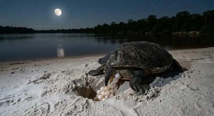 A imponente tartaruga-da-Amazônia (Podocnemis expansa), o maior quelônio de água doce da América do Sul, guarda um segredo fascinante que a guia por milhares de quilômetros nos rios amazônicos. Fêmeas adultas, após anos explorando os cursos d'água da bacia, retornam com uma precisão cirúrgica exata para a mesma praia de areia branca onde romperam seus ovos quando filhotes. Essa capacidade de orientação, que intriga os cientistas há décadas, não se baseia em marcos visuais ou cheiros, mas sim em uma extraordinária sensibilidade ao campo magnético da Terra, funcionando como um GPS biológico interno. A ciência reconhece que esses animais possuem uma forma de "navegação magnética" que lhes permite mapear e registrar as características magnéticas únicas de sua praia de nascimento. Estudos indicam que, logo após o nascimento, os filhotes sofrem um processo de "imprint" ou aprendizado magnético, gravando em seu sistema nervoso a "assinatura" do campo magnético daquele local específico. Esse registro funciona como um mapa duradouro, que a tartaruga consulta ao longo de sua vida adulta. Ao longo de sua longa jornada de retorno, a tartaruga-da-Amazônia monitora constantemente as sutis variações no campo magnético da Terra, comparando-as com o registro original de sua praia natal. Esse mecanismo permite que ela se oriente em águas turvas e em longas distâncias, ajustando sua rota para chegar com precisão ao seu destino de desova no campo magnético da tartaruga. O retorno praia da podocnemis expansa é um evento de proporções épicas, que ocorre geralmente durante a estação seca, quando o nível dos rios baixa e as praias de areia branca emergem. Milhares de fêmeas, impulsionadas pelo mesmo instinto ancestral, congregam-se nessas praias, formando um espetáculo de biodiversidade. A subida das tartarugas para a desova ocorre geralmente à noite, um comportamento que ajuda a evitar predadores e a temperatura excessiva da areia durante o dia. Após cavar um ninho profundo na areia, a fêmea deposita dezenas de ovos e, em seguida, os cobre com areia, garantindo a proteção e a temperatura adequadas para o desenvolvimento dos embriões. O processo é exaustivo e muitas vezes envolve um risco significativo para a fêmea, mas é essencial para a perpetuação da espécie. A fidelidade da tartaruga-da-Amazônia à sua praia de nascimento é um exemplo impressionante de adaptação biológica, mas também a torna vulnerável a perturbações em seu habitat. Se uma praia de desova for alterada de forma significativa, seja por atividades humanas, como a construção de hidrelétricas ou a extração de areia, ou por eventos naturais, o instinto de desova das tartarugas pode ser afetado. Elas podem ter dificuldade em encontrar o local exato ou podem ser forçadas a desovar em locais menos adequados, o que pode reduzir o sucesso da reprodução e comprometer o futuro da população. É fundamental, portanto, proteger as praias de desova e garantir a integridade dos ecossistemas fluviais para a conservação dessa espécie icônica. O conhecimento sobre a navegação magnética das tartarugas e sua fidelidade às praias de desova tem um impacto positivo significativo nos esforços de conservação na Amazônia. Organizações de conservação e comunidades locais trabalham em conjunto para monitorar as populações de tartarugas, proteger as praias de desova e promover o manejo sustentável desses animais. Essas iniciativas têm contribuído para a recuperação das populações em algumas áreas, demonstrando que é possível conciliar a conservação da biodiversidade com o desenvolvimento sustentável. A tartaruga-da-Amazônia é um símbolo da riqueza natural da Amazônia e sua proteção é essencial para a saúde dos ecossistemas fluviais e para a qualidade de vida das populações que deles dependem. A jornada da tartaruga-da-Amazônia, guiada por um mecanismo biológico tão complexo, nos convida a refletir sobre a interconexão de todas as formas de vida e sobre a importância de preservar o equilíbrio natural do planeta. A capacidade dessas criaturas de se orientarem em um ambiente tão vasto e complexo é um testemunho da incrível inventividade da vida e de sua resiliência diante dos desafios. Ao aprendermos mais sobre esses animais fascinantes, desenvolvemos um profundo respeito pela natureza e uma maior responsabilidade em relação à sua conservação. A proteção da tartaruga-da-Amazônia e de seu habitat é um compromisso com o futuro da Amazônia e com a sustentabilidade do planeta. Diante de tamanha complexidade biológica e de um instinto ancestral tão poderoso, será que a humanidade será capaz de proteger os habitats essenciais para que essa jornada milenar continue a ser contada pelos rios amazônicos? BOX LATERAL Projetos de Conservação e Manejo Comunitário | Projetos de conservação e manejo comunitário são fundamentais para a proteção da tartaruga-da-Amazônia. Organizações não governamentais e comunidades ribeirinhas trabalham em conjunto para proteger as praias de desova, monitorar as populações e promover a colheita sustentável dos ovos para o consumo comunitário e a venda. Essas iniciativas ajudam a garantir a perpetuação da espécie e a gerar renda para as comunidades locais.