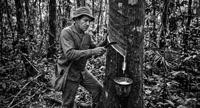 A seringueira (Hevea brasiliensis), uma árvore nativa da bacia amazônica, produz um fluido leitoso chamado látex que, ao ser processado, transforma-se em borracha natural, um material com propriedades elásticas e de vedação incomparáveis a qualquer polímero sintético conhecido pela ciência até o início do século XX. Essa característica biológica única não apenas permitiu a sobrevivência da planta contra herbívoros na densa floresta tropical, mas também serviu como o catalisador para uma das maiores transformações industriais da história da humanidade. A borracha amazônica possibilitou a invenção do pneu pneumático, desencadeando a revolução da mobilidade global com automóveis e aeronaves, ao mesmo tempo em que desencadeava o primeiro grande ciclo econômico e migratório na região, alterando profundamente a paisagem sociocultural da Amazônia. O seringal Amazônia não era uma plantação organizada no modelo de monocultura, mas sim uma distribuição dispersa de árvores de Hevea brasiliensis dentro da floresta nativa. Cada seringueiro percorria "estradas de seringa" sinuosas, visitando centenas de árvores isoladas por dia. O processo de extração, conhecido como sangria, exige conhecimento e precisão. Com uma faca especial, o seringueiro faz um corte diagonal cirúrgico na casca da árvore, profundo o suficiente para romper os vasos laticíferos, mas sem atingir o câmbio, o que mataria a planta. O látex branco e espesso goteja lentamente ao longo do corte e é coletado em pequenas tigelas de metal ou barro presas ao tronco. Esta técnica de manejo sustentável permite que a mesma árvore seja explorada por décadas, demonstrando que o conhecimento biológico estabelecido e o respeito aos ciclos da floresta podem gerar riqueza sem destruí-la. A seringueira, neste contexto, não é apenas um recurso, mas o centro de um modo de vida ribeirinho e florestal único. A seringueira látex borracha Amazônia história atinge seu ápice entre o final do século XIX e o início do século XX, impulsionada pela demanda explosiva das indústrias automotiva e elétrica nos Estados Unidos e na Europa. A Amazônia tornou-se a única fornecedora global deste insumo estratégico. Cidades como Manaus e Belém viveram uma era de opulência sem precedentes, simbolizada pela construção de óperas luxuosas e infraestrutura urbana moderna no coração da selva. No entanto, o controle monopolista da Hevea brasiliensis ciclo borracha evaporou quando sementes foram contrabandeadas e adaptadas com sucesso em plantações de monocultura no Sudeste Asiático. A biência reconhece que as plantações asiáticas, sem os fungos nativos da Amazônia, produziam a um custo muito menor, levando ao colapso econômico da borracha amazônica. Este evento sublinha a complexidade da biopirataria histórica e a fragilidade de economias baseadas em commodities únicas. Apesar das reviravoltas históricas, a seringueira permanece uma espécie estrategicamente vital para a bioeconomia sustentável da Amazônia contemporânea. Estudos indicam que a borracha natural possui qualidades técnicas superiores, como maior resistência ao calor e à tração, em comparação com os substitutos sintéticos derivados do petróleo, sendo insubstituível na fabricação de pneus de alta performance para aviação e veículos pesados. O cultivo da Hevea brasiliensis em sistemas agroflorestais, consorciada com outras espécies nativas, representa um modelo de impacto positivo, permitindo o reflorestamento de áreas degradadas ao mesmo tempo em que gera renda para as comunidades locais. O manejo comunitário do seringal Amazônia em Reservas Extrativistas (RESEX) é um exemplo concreto de como a sustentabilidade pode unir a conservação da biodiversidade com o desenvolvimento social, mantendo a floresta em pé e valorizando os guardiões desse conhecimento ancestral. A resiliência biológica da seringueira em seu habitat natural é um fator crucial para sua sobrevivência e relevância contínua. Enquanto plantações monoculturais são vulneráveis ao fungo do mal-das-folhas, as árvores que crescem dispersas na floresta nativa Amazônia apresentam maior resistência, protegidas pela imensa biodiversidade ao seu redor. A ciência reconhece que a diversidade genética da Hevea brasiliensis na Amazônia é um patrimônio biológico inestimável para o futuro da cultura. Manter populações silvestres saudáveis e geneticamente diversas é fundamental para desenvolver variedades mais resistentes e adaptadas às mudanças climáticas, garantindo que a produção de látex continue viável no longo prazo. O seringal nativo não é apenas um relicário do passado, mas um banco de dados biológico ativo para a sustentabilidade futura. O futuro da seringueira na Amazônia está intrinsecamente ligado à nossa capacidade de valorizar os serviços ecossistêmicos que ela proporciona. Além da borracha, a seringueira desempenha um papel importante no sequestro de carbono e na regulação do ciclo hidrológico da região. A bioeconomia sustentável baseada na borracha natural oferece uma alternativa viável ao desmatamento, promovendo o desenvolvimento econômico sem comprometer a integridade da floresta tropical. Ao investirmos em pesquisa e desenvolvimento, podemos criar novos mercados para produtos derivados da borracha nativa, valorizando a identidade sociocultural da Amazônia e garantindo um futuro mais justo e próspero para suas populações. A seringueira, com sua história rica e potencial inexplorado, continua a nos ensinar que a verdadeira riqueza da floresta está na harmonia entre a natureza e a sociedade, e que o desenvolvimento sustentável é o único caminho possível para a Amazônia. Em última análise, a trajetória da seringueira e da borracha nos convida a refletir sobre o verdadeiro custo da mobilidade e do desenvolvimento tecnológico, e sobre como podemos reconectar nossa economia com os ciclos vitais da natureza para garantir a sustentabilidade do planeta. BOX LATERAL O Mal-das-Folhas | O fungo Microcyclus ulei é a principal ameaça à monocultura da seringueira nas Américas. Na Amazônia nativa, a dispersão natural das árvores no seringal impede a propagação devastadora do fungo, mantendo o equilíbrio biológico. É um exemplo de como a própria biodiversidade da floresta tropical atua como uma barreira natural contra patógenos que dizimam monoculturas vulneráveis.