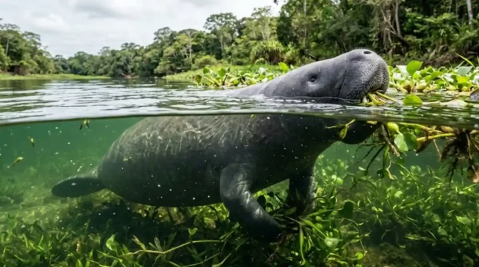 O peixe-boi amazônico e as macrófitas aquáticas revelam a complexidade ecológica dos rios tropicais