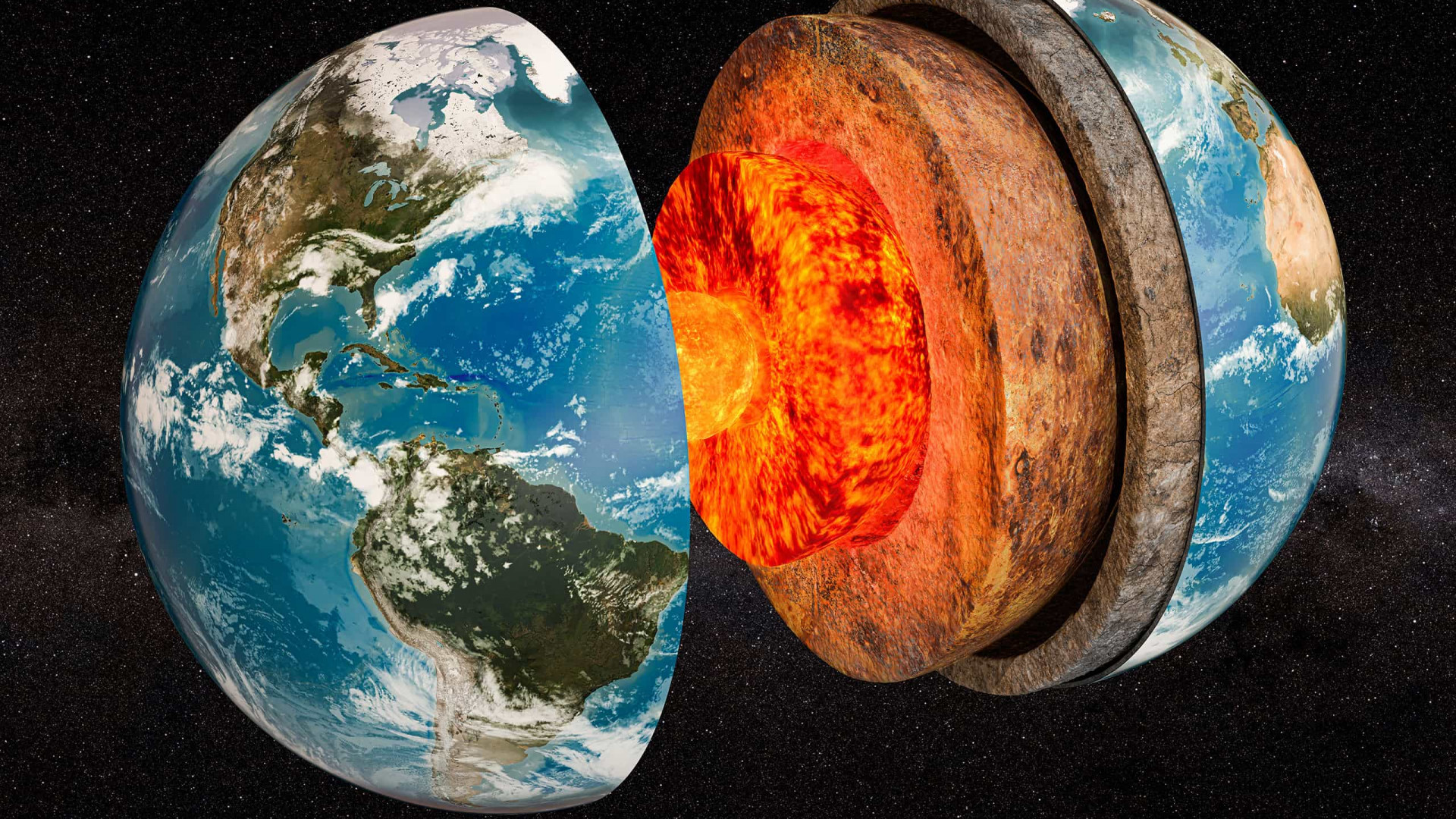Núcleo da Terra e a vida: como o geodínamo e a tectônica de placas sustentam o campo magnético e o oxigênio atmosférico. 2 nucleo terra e1769522217179 1920x1080 1