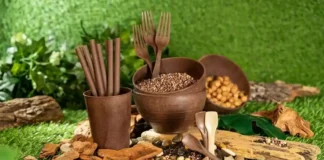 Startup do Pará cria bioplástico com caroço de açaí segurando grânulos de bioplástico marrom