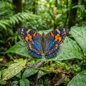 Borboletas da Amazônia revelam o futuro do clima uma borboleta colorida com a floresta densa e úmida ao fundo