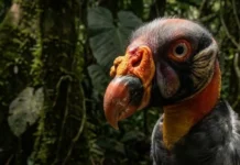 Soberano da decomposição a força mandibular do urubu-rei que rompe couros resistentes e alimenta a floresta
