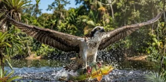 A jornada transcontinental da águia pescadora que viaja do hemisfério norte para pescar nos rios da Amazônia