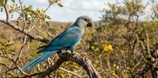 Como o programa de reprodução em cativeiro trabalha para reintroduzir a ararinha azul na caatinga da Bahia brasileira