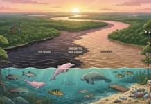 A preservação dos sistemas fluviais e a proteção do Rio Amazonas são fundamentais para garantir a sobrevivência da fauna silvestre